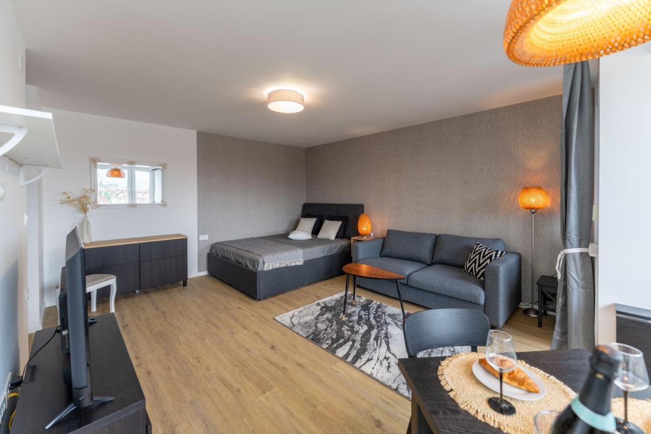 Elegant Tour As Studio Gilly With Open Views And A Balcony In The Center Lublaň Exteriér fotografie